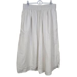 Talbots White Gauze Midi Skirt with pockets